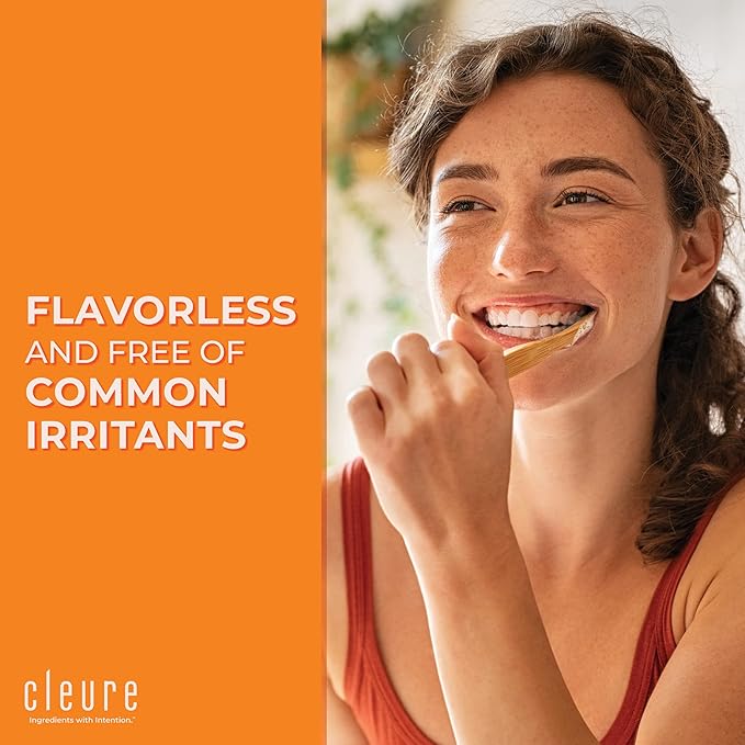 Cleure Original No Fluoride Toothpaste - SLS Free, Mint Free - with Xylitol for Fresh Breath & Helps Whiten - for Kids & Adults - Flavor Free (4oz Tube, Pack of 3)