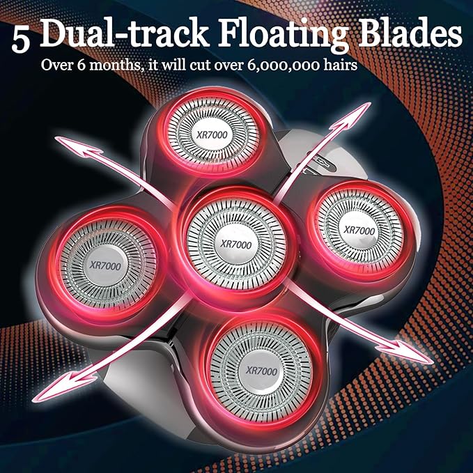 3 Pack Blade Pro Replacement Head Compatible with Remington Balder Pro XR7000, 5 Dual Track Shaver Heads for a Smooth and Close Shave with No-Irritation.