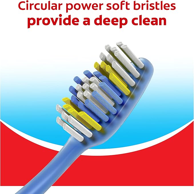 Colgate Extra Clean Toothbrush, Soft Toothbrush for Adults, 6 Count (Pack of 2), Packaging May Vary
