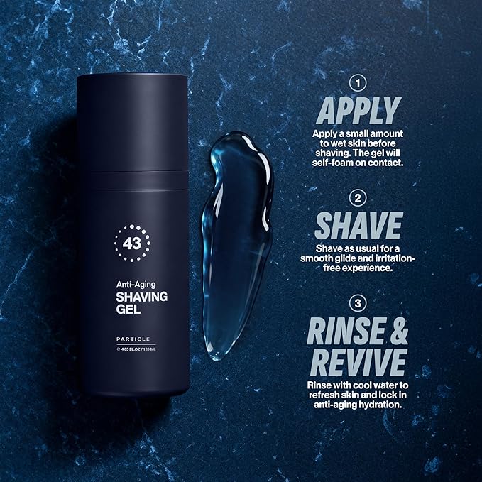 Particle Anti Aging Shaving Gel for Men, Helps Reduce the Appearance of Wrinkles, Firm and Tighten Your Skin with Every Shave in Just 43 Seconds (4.05 fl.oz)