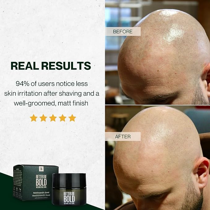 Nourishing bald cream (0-3 mm) with matte effect. Absorbs quickly. Fresh fragrance. Soothing skin after shaving thanks to magnolia extract. Natural and vegan. Made in Germany