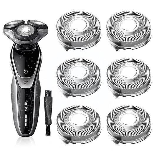 SH50 Replacement Heads Compatible with Phillips Norelco 5000 Replacement Electric Shaving Head Razor Blades, Blades for Philips Norelco Aquatec Shavers, HQ8 Replacement Blades, 6-pc Pack