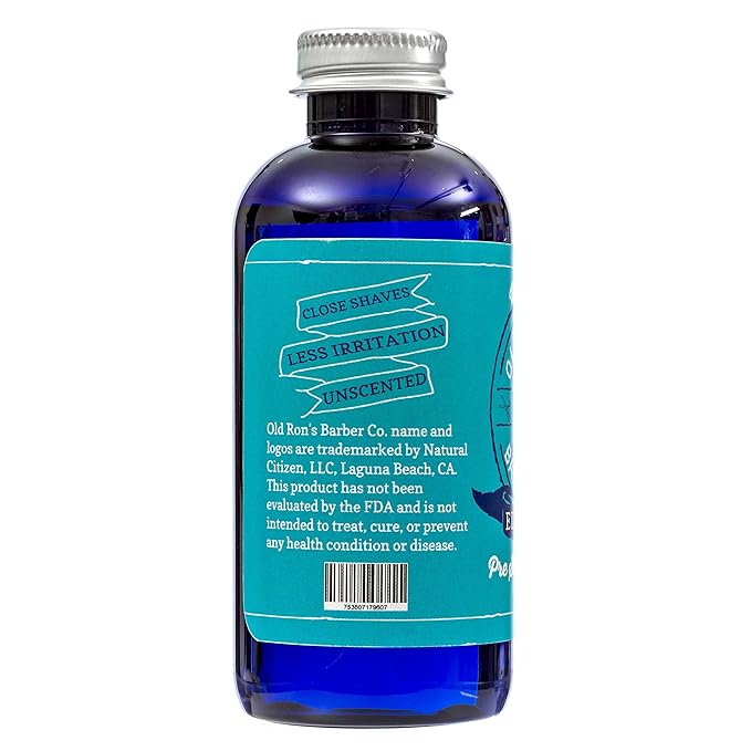 Old Ron's Barber Co. Electric Pre-Shave Splash, Unscented, 4 oz (1-pack)