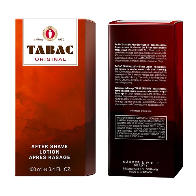 Tabac Original Aftershave for Men by Maurer & Wirtz, 3.4 Ounce