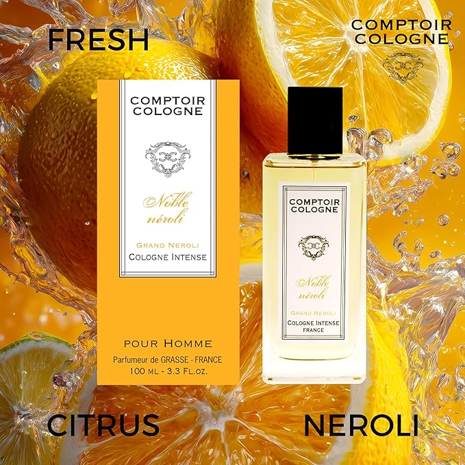 Noble Neroli Intense - Long-Lasting Men’s Cologne - Refined Men's Fragrance with Floral, Woody, and Citrus Notes - 3.3 oz