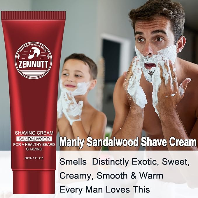 Shaving Cream Mens,8 PCS Travel Shave Cream Gift Set Close Shave Luxury Mens Shaving Cream Kit Unique Gift for Christmas Stocking Stuffers Birthday Gifts for Men Him Dad Adult Husband Boyfriend