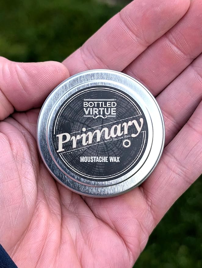 Primary Daily Hold Moustache Wax, Medium Hold, Handmade, Natural Ingredients, 1 ounce can