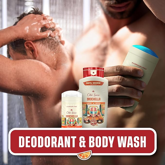 Old Spice Body Wash for Men, Summerdudes, 24/7 Shower Fresh with Daily Use, Long Lasting Scent, Cleanse & Refresh Skin, VIP Festival Experience, Brochella with Citrus Fizz Scent, 24 oz