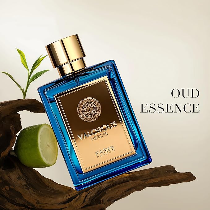 Valorous Heroes Eau de Parfum for Men, Oud and Vanilla Inspired Fragrance, Floral Mint Opening, Warm Spice Base, Niche Style Scent, 3.4 Fl Oz