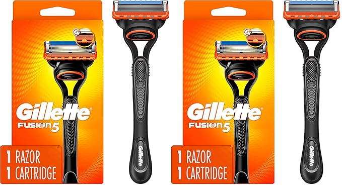 Gillette Fusion5 Razor for Men, Handle + 1 Razor Blade Refill (Pack of 2)