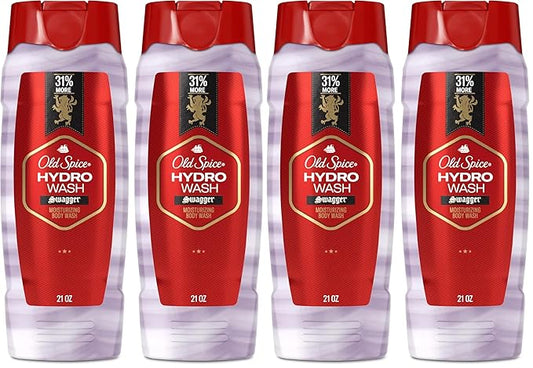 Old Spice Moisturizing Body Wash for Men, Hydro Wash, 2-in-1 Long Lasting Scent & Deep Hydration, 24/7 Shower Fresh, Swagger Scent, 21 oz,2 Count (Pack of 2)
