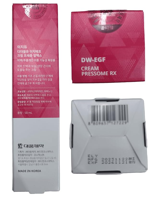 EASYDEW DW-EGF Peptide Pressome RX Cream - Korean Anti Aging Face Moisturizer for Firmness & Elasticity with EGF, Ceramide, Hyaluronic Acid - Soften & Reduce the Appearance of Wrinkles, 1.01oz. 3 Pack