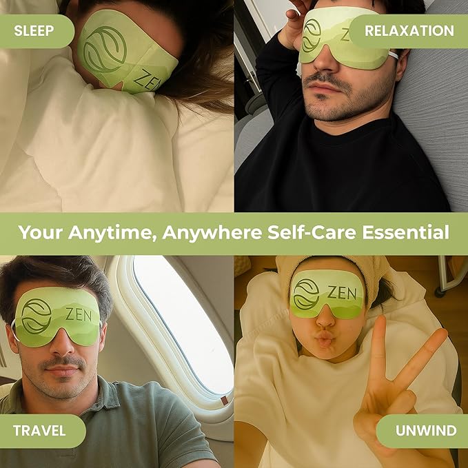 Body Restore Self Heating Warm Compress for Dry Eyes 5 Pack - Heated Eye Mask for Fast Relief, Birthday Gifts for Women, Men, Travel Essentials, Stye Eye Treatment, Relaxation - Green Tea