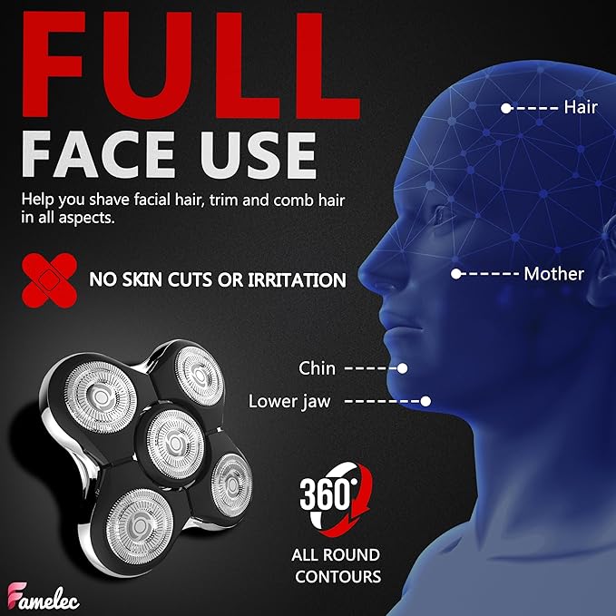 for Remington Balder Pro Head Shaver XR7000, Fit for Remington Balder Pro Replacement Head XR1500 XR1501, Replacement Head Shavers for Bald Men Compatible with Shaver for Men