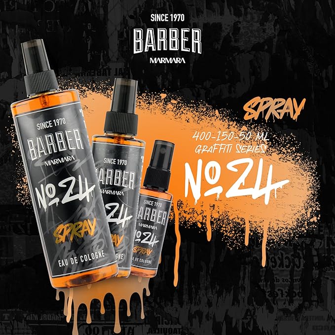barber marmara Eau de Cologne Pump Spray Mens Graffiti After Shave Men's Fragrance Water Shaving Water Men Barber Men's Fragrances Body Spray Barbershop Travel Size (50 ml, Gift Set)