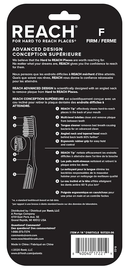 Reach Advanced Design Toothbrush, Firm Bristles, 7 Count Value Pack