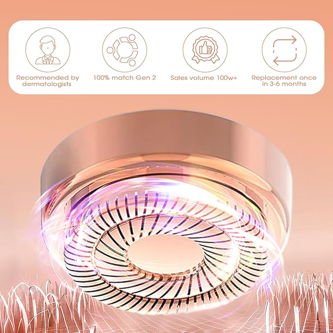 Gurelax Gen 2 Replacement Heads for Flawless Facial Hair Remover, 18k Gold Replacement Blades for Finishing Touch Flawless Hair Removal(2PCS)