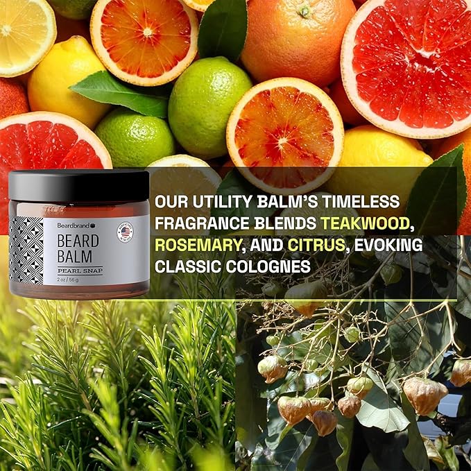 Beard Balm for Men - Travel Pack - Supports Thicker Beard, Pearl Snap Scent, Natural Ingredients Butter Reduces Dryness & Enhances Look - 2 oz