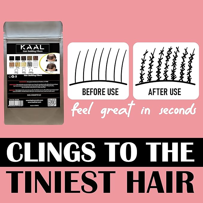 KAAL Hair Fiber Refill Pack | (0.88 oz, Dark Brown) Hair Fibers for Thinning and Hair Loss, Concealing Powder for Men and Women