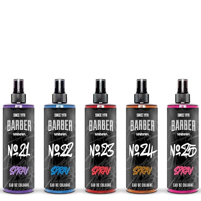 barber marmara Eau de Cologne Pump Spray Mens Graffiti After Shave Men's Fragrance Water Shaving Water Men Barber Men's Fragrances Body Spray Barbershop Travel Size (50 ml, No21)