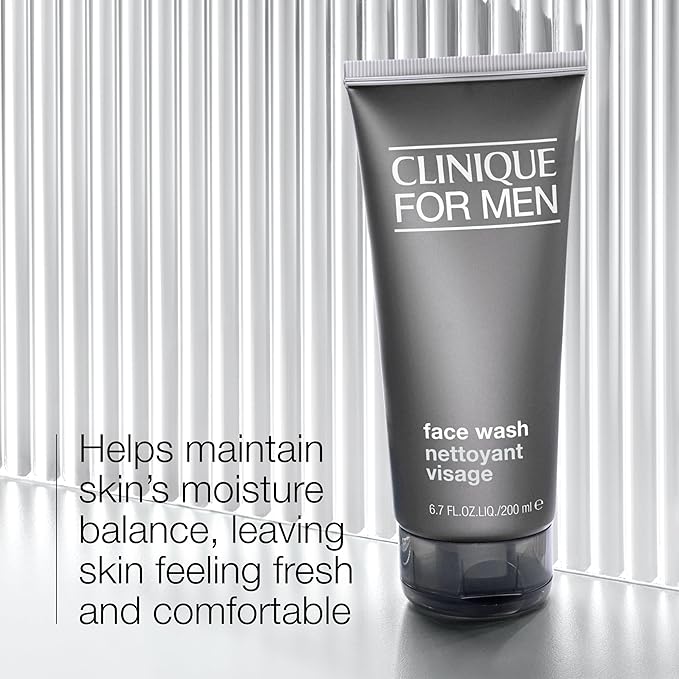 Clinique For Men Face Wash For Normal To Dry Skin Types | Mild Facial Cleanser | With Aloe Vera + Sucrose-| Cleanses + Refreshes,6.7 Fl Oz,(Pack of 2)