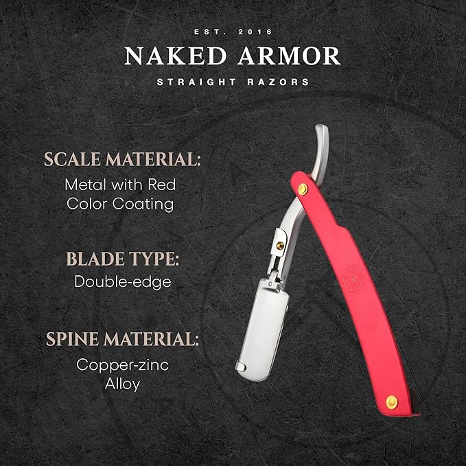 Best Shavette Straight Razor - Replaceable Blade Straight Razor, Metal Handle Shavette, No Stropping or Honing Needed, Great For Beginners, Starter Blade, Hygienic, Close Shave, Leather Case