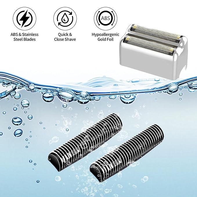 1 pack Professional Replacement Foil and Cutters for BaBylissPRO Barberology Double Foil Shaver, Compatible with BaBylissPRO Barberology FXFS2 Shaver，Silver