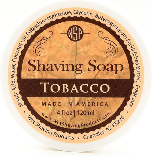 WSP Rustic Shaving Soap (Tobacco) Artisan Made in America Using Vegan Natural Ingredients