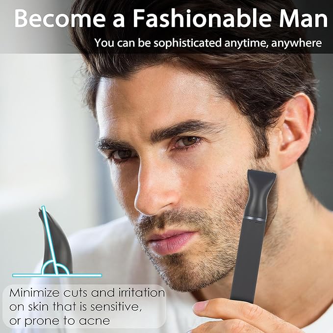 Nose and Ear Hair Trimmer for Men, Rechargeable 3 in 1 Hair Trimmers for Nose Ear Eyebrow & Body Detail Hair Removal, No Pull No Snag Men's Grooming with High Speed, 3 Heads