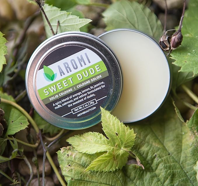 Aromi Solid Cologne | Spicy, Citrus Men's Fragrance, Oakmoss Scent, Vegan, Cruelty-free, Father's Day Gift Idea, Travel, Alcohol-free (Sweet Dude)
