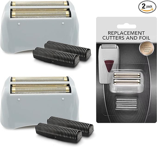 2 Pack Pro Shaver Replacement Foil and Cutters Compatible with Andis Foil TS-1 TS-2, ProFoil Lithium Foil Shaver, Replacement Blades and Foil