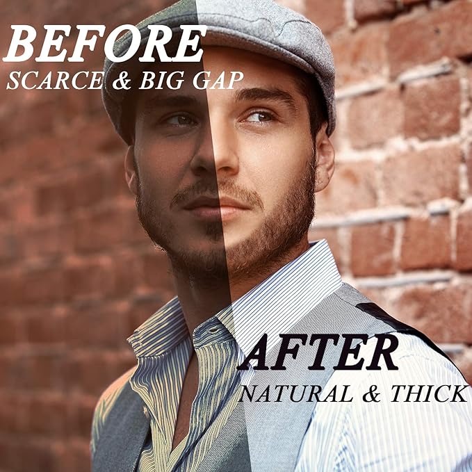 Beard Pencil Filler for Men - Sweat Proof, Water Resistance, Long Lasting & Natural Finish barber Pencil, Mustache Repair Shape (BLACK)