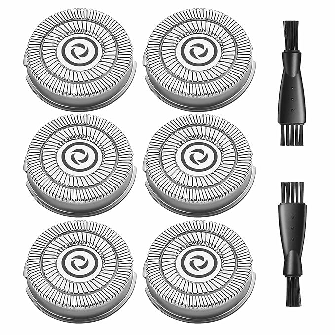 Electric Razor for Men Blades Compatible with rategist Replacement Blades rategist Electric Shaver Blades for rategist Rechargeable Electric Shaver WD787, 2 Cleaning Brush, 6 Pack