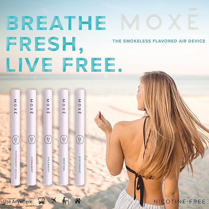 MOXE Natural Peppermint Mocha Air Inhaler | Non Electric Long-Lasting Flavored Air Refreshing Support | Oral Fixation Menthol & Coffee Essential Oils, Craving Relief - 3 Pack