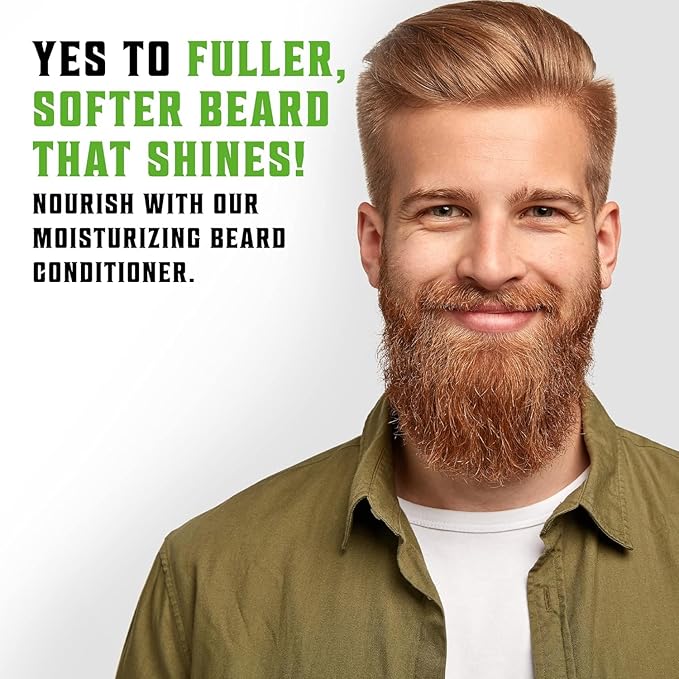Viking Revolution Beard Wash & Conditioner Set w/Argan & Jojoba Oils – Softens, Smooths & Strengthens Beard Growth - Natural Peppermint and Eucalyptus Scent - Shampoo (17 oz)