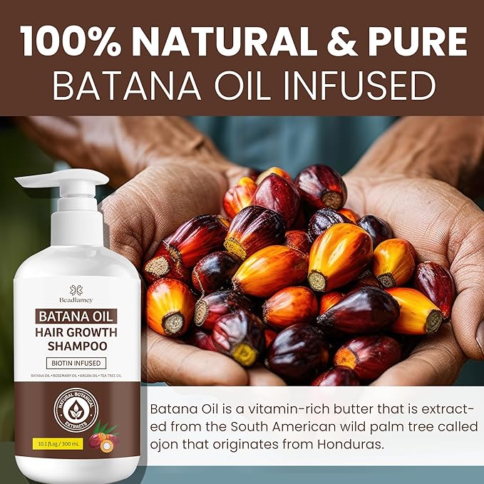 Root Activator Batana Oil Hair Growth Shampoo: Natural Hair Loss Shampoo for Thinning Hair for Women and Men - Daily Hair Care at Home - 10.1 fl.oz