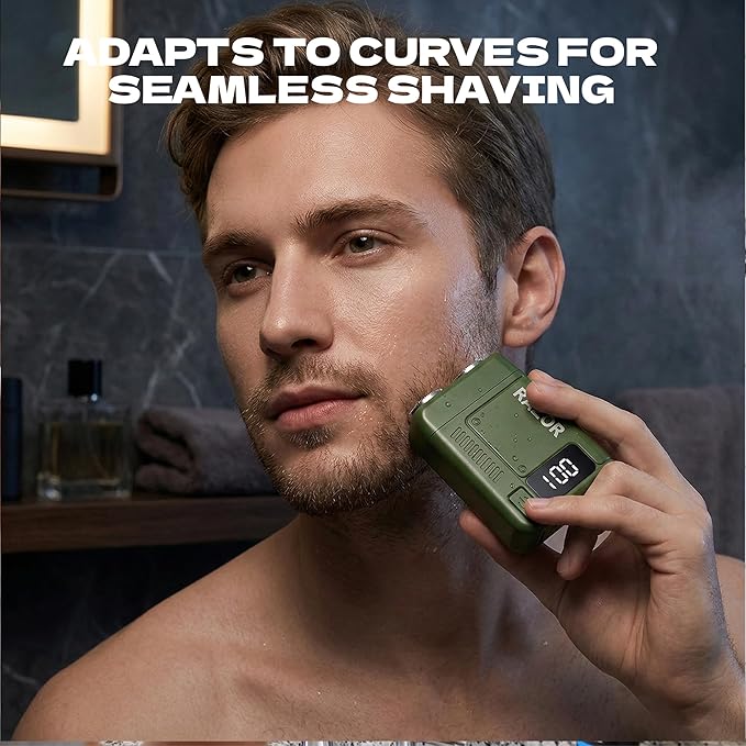 Men's Electric Mini Portable Razor, Rechargeable, Black, Face, Lightweight, Battery Powered, Shaver B, SV002, Attachment, 1 pounds