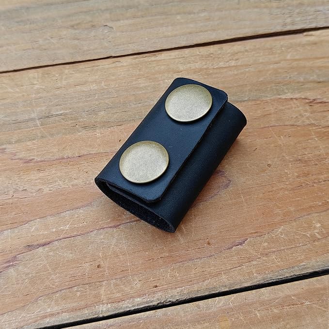 Handmade leather Double Satety Edge Razor Head Protective Sheath For men, Leather Shaving Travel Cover Fits Most Safety Razors (Black)