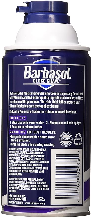 Barbasol Extra Moisturizing With Vitamin E Shaving Cream, 10 oz., 2 Piece