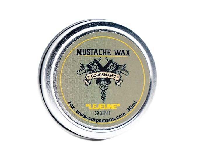 Corpsman's MUSTACHE WAX | Beeswax-based | Four Different Scents | 1 ounce (Lejune)