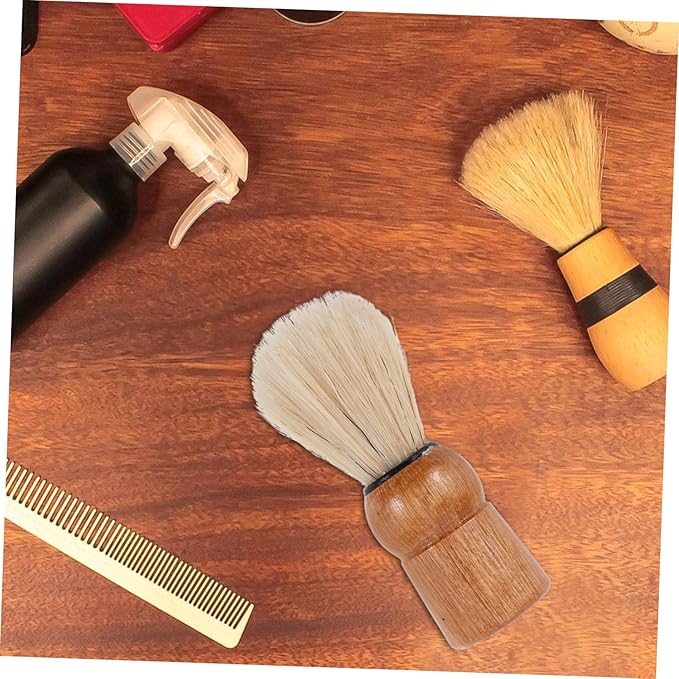 Retro Beard Grooming Brush Wooden Handle Manual Shaving Brush for Men Boar Bristle Foam Applicator for Shaving for Travel and Home Use