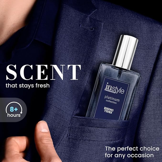 Instyle Fragrances Platinum Collection Rising Tides, Inspired by JPG’s L.e Male, Premium Men’s Eau de Parfum, CLEAN, Vegan, Paraben-Free, Never Tested on Animals, 3.4 Fluid Ounces