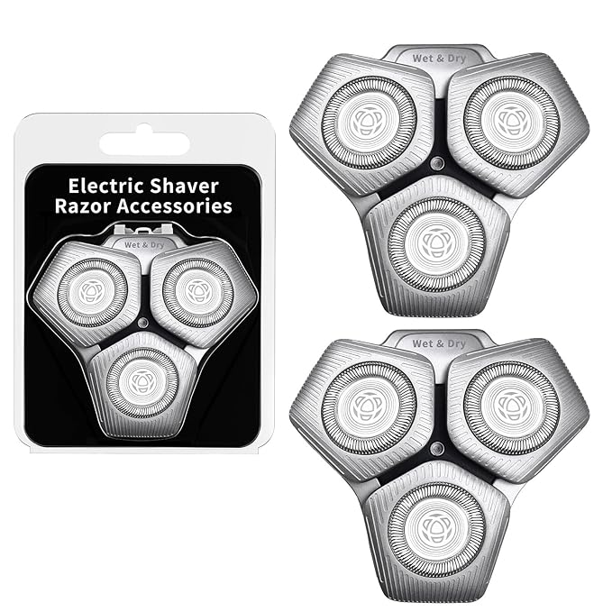 2 Pack SH71/50 Shaving Heads Compatible with Phili*s Shavers Series S5000 (S5XXX),S7000 (S7XXX) (Silver)