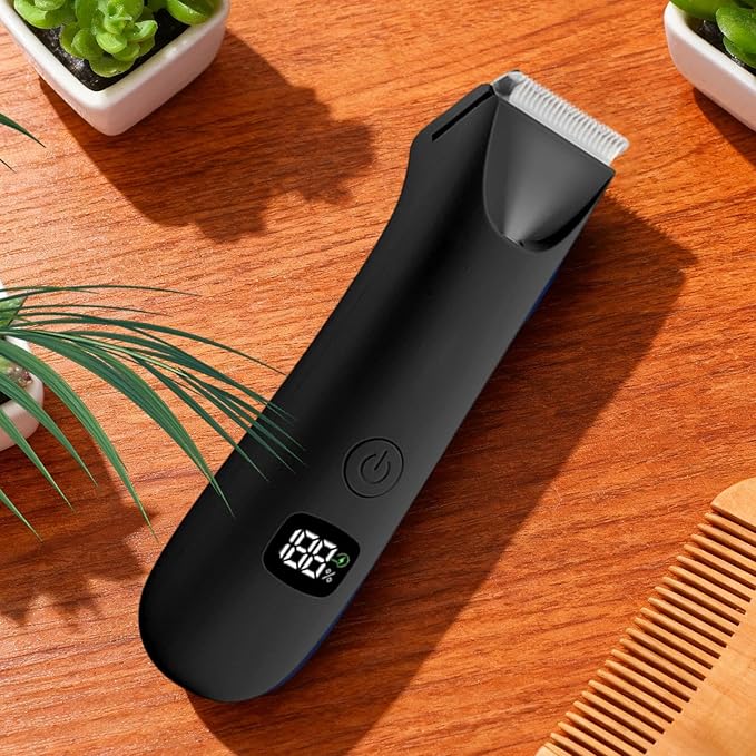 Body Trimmer for Men - Shavers Digital Display Low Noise Groomer, Intimate Pubic Balls Back Armpit Chest Arm Razor, Electric Personal Hygiene Tool | Waterproof Cordless Rechargeable Grooming Kit