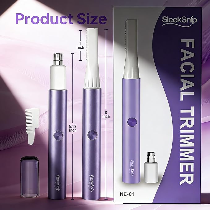 Nose & Eyebrow Hair Trimmer for Women, Facial Hair Shaver Perfect for Face, Ear Nose and Eyebrows Rechargeable