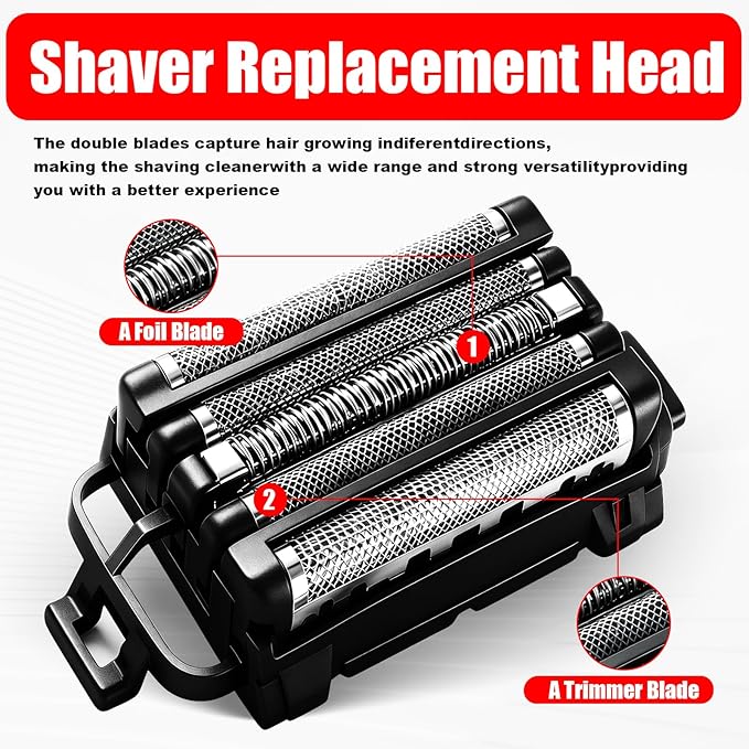 1Pack Replacement Blades and Foil Compatible with Panasonic ARC5 5-Blade Shavers, Compatible with WES9032P ES9032 ES9034 ES9036 ES9038, Fits Models ES-LV61, ES-LV65, ES-LV67, ES-LV95 1Cleaning Brush