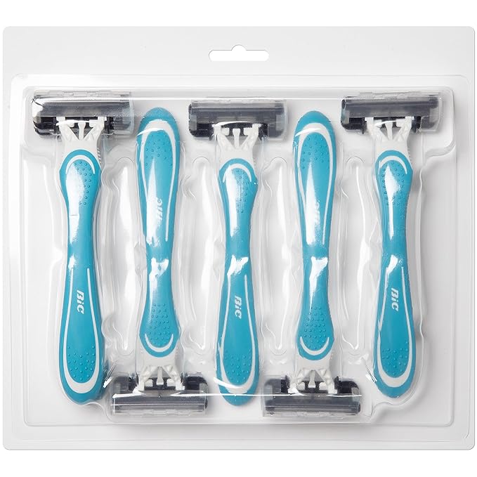 BIC EasyRinse Sensitive Anti-Clogging Men's Disposable Razors, Clinically Proven for Sensitive Skin, Shaving Razors With 4 Blades, 6 Count
