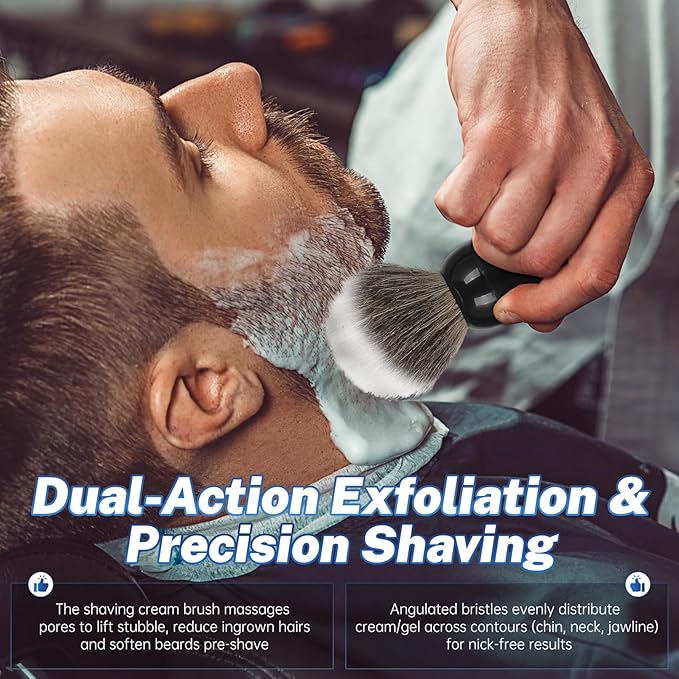 Shaving Brush Set for Men – Pure Badger Hair Shaving Brush and Bowl, Exfoliating Shaving Cream Brush Gifts for Fathers Day