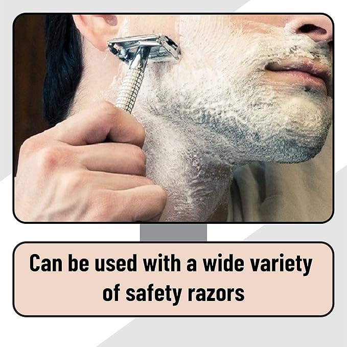 Bates Double Edge Safety Razor Blades for Men - Stainless Steel, 40 Pack, Shaving Blades