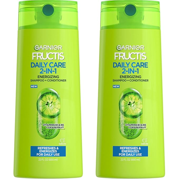 Garnier Fructis Fortifying 2-in-1 Shampoo and Conditioner for Stronger-Looking Hair with Touchable Softness, Daily Hair Care for Men and Women, Vegan, Paraben-Free 22 Fl Oz, 2 Count
